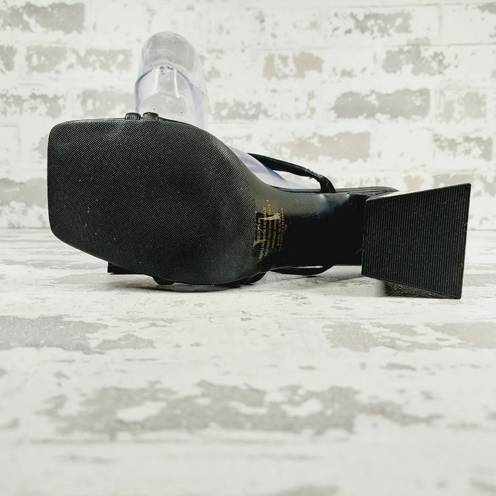 NEW Abound Austyn Black Tubular Strappy Heeled Sandals O220